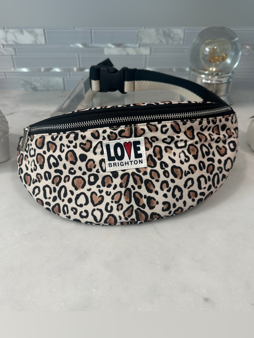LOVE Brighton Leopard Print Belt Bag - Neutral Leopard - Picture 2 of 4